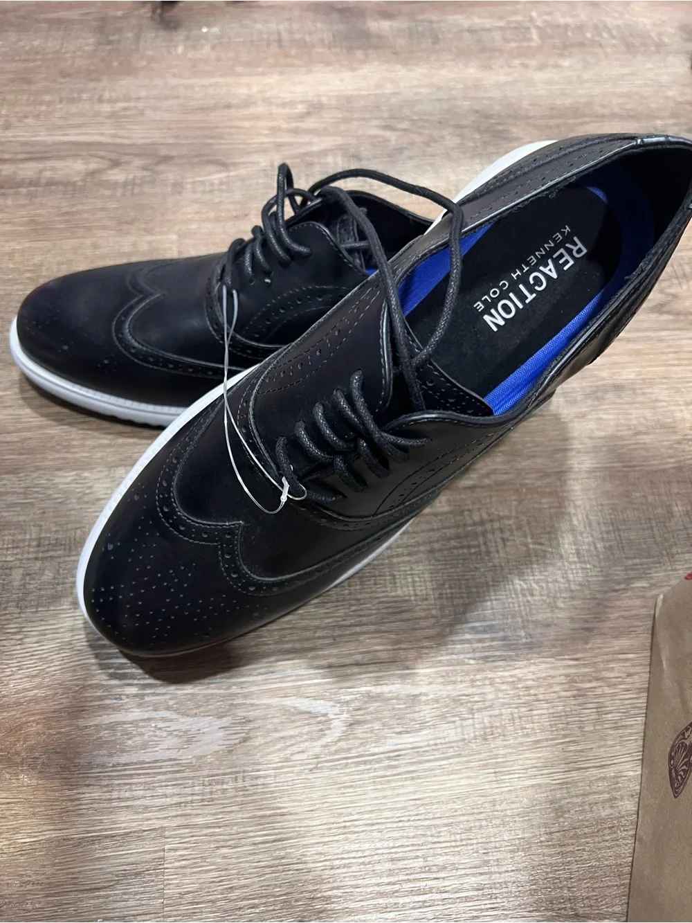 Kenneth Cole Black Wingtip Derby with White Sole